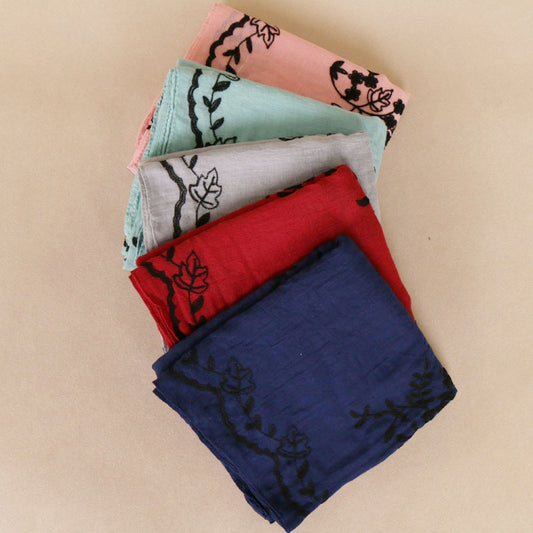 Cotton Embroidered Long Scarf For Indian Women