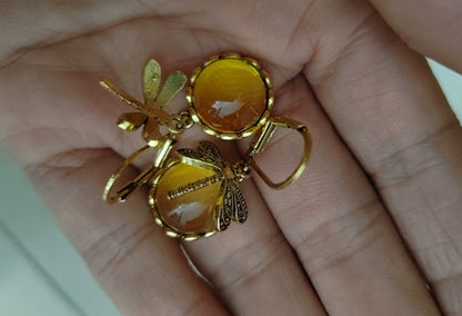Fashion Jewelry Women's Earrings Hanging Vintage Dragonfly Pendant Earring Boho Chakra Blue Moonstone Drop Earrings For Women Wedding Charm Ethnic Jewellery